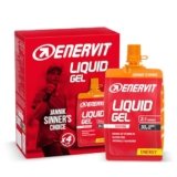 Enervit, Liquid Gel Arancia, Gel Energetico con Maltodestrine, Per Sport ad Alta Intensità, 30g di Carboidrati, Tappo Richiudibile, Gusto Arancia, VeganOK, Senza Grassi, Senza Glutine, 4 Pack da 60ml