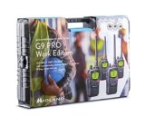 Midland – 4 Walkie Talkie G9 Pro Work Edition 103 Canali (34 PMR446/69 LPD), Ricetrasmittenti Professionali No Licenza, Portata 10Km, IPX4 Waterproof, Autonomia 18H, Batterie Ricaricabili e Accessori