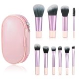 flintronic 10 Pcs Set Pennelli Make up, Set Pennello Make Up, per Applicazione Contorno e Definizione, Sfumature, Fondazione Cipria Fard, Ombretto,
