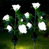 XVZ Luci Solari Giardino Esterno, fiore di rosa più grande e ampio pannello solare LED Lampada Solare da Esterno impermeabile, decorazione per giardino, terrazza, Nozze, Festa (bianco 2 pezzi)