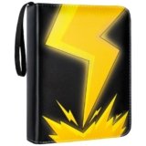 Raccoglitore per Carte, Porta Carte da Collezione Capacità di 50 Pagine 400 Carte, Libro Organizzatore Carte, Raccoglitore Carte, Album Carte Impermeabile con Cerniera, Giallo Chiaro