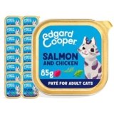Edgard & Cooper cibo umido per gatti, (Salmone/Pollo Fresco, 85g x 16), pate gatto sterilizzati o attivo, carne fresca e ingredienti naturali, senza cereali, senza zuccheri aggiunti