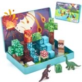 hahaland Costruzioni Magnetiche da Viaggio, 52 pezzi Blocchi Magnetici Dinosauri Giocattolo Montessori per 3 4 5 6 anni, Magnetic Building Blocks Giochi Cubi Magnetici STEM Regali di Compleanno