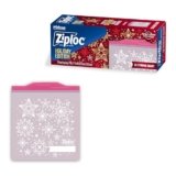 Ziploc Quart Food Storage Bags, Grip ‘n Seal Technology for Easier Grip, Open, and Close, 24 Count, Holiday Designs