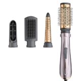 BaByliss Air Style 1000, Spazzola ad aria 4 accessori intercambiabili, asciuga, liscia, dona volume, modella, funzione ionica anti-crespo, grigio & bronzo, AS136E