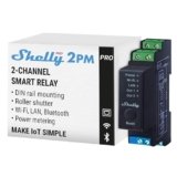 Shelly Pro 2PM, Wi-Fi & LAN Interruttore Intelligente Relé Bifase – 2 Canali, 25А, Monitora il Consumo di Energia, Controllo Remoto e Automazione, per Guida DIN, Nessun Hub Richiesto, Alexa, Google