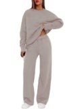 XIEERDUO Sweatsuits Women 2 Piece Outfit Sweat Set Two Piece Matching Sets for Women Airport Outfits 2025 Euro Vacation-Outfits Luxury Outfit Track Suits Coffegrey M