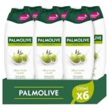 Palmolive Bagnoschiuma Naturals Oliva Verde e Latte Idratante 6×500 ml I Idrata tutti i tipi di pelle I Lascia la Pelle Morbida I Gel doccia dermatologicamente testato | Formula Delicata