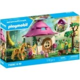 PLAYMOBIL Magic Unicorns Fairy Home with Gold Unicorn and Stable with Luminous Garland for Magical Nights Creative Toy for Children from 4 Years 71838