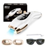 Epilatore Luce Pulsata 9 Livelli Con 6 Accessori, Epilatore Laser Peli Donna/Uomo Con Modalità Manuale E Automatica, Sensore Di Contatto, Funzione Ice Cool per,Bianco