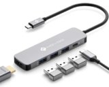 NOVOO Hub USB tipo C 5 in 1 Adattatore Multiporta con HDMI 4K@60Hz, 3 USB-A 3.0 5Gbps, PD 100W, Docking Station Compatible con MacBook Air/Pro, Chromebook, Matebook, Surface, iPad Pro, Steam Deck