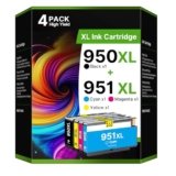 950XL 951XL Cartucce d’inchiostro per HP 950 951 XL Multipack Compatibili per HP Officejet Pro 8600 8610 8620 8100 8615 8630 8640 8660 8625 276dw 251dw 271dw (Nero Ciano Magenta Giallo, 4-Pack)
