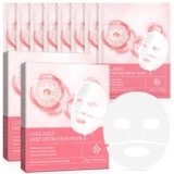 Bio Collagen Real Deep Mask, Maschera Collagene Viso, Maschere Viso Idratante, Collagen Mask Overnight, Affinamento dei Pori, Trattamento Delle Rughe (8 PCS)