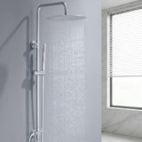 Auralum Colonna Doccia senza Miscelatore, Colonna Doccia Acciaio Inox da Muro con Saliscendi Doccia Altezza Regolabile 72-110cm, Asta Doccia con Soffione Doccia 30cmx30cm e Doccetta per Vasca Bagno