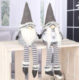 Gnomo di Natale in set da 2 pezzi (uomo e donna), gnomi seduti, 44 cm, decorazione natalizia