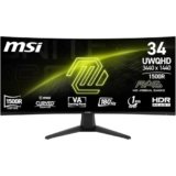 MSI MAG 346CQ – Monitor Gaming Curvo 34” UWQHD 1500R, 3440×1440 VA, 180Hz, 1ms, HDR Ready, Eye Care, HDMI 2.0b, DP 1.4a, Senza Cornice, Stand Regolabile, Montaggio VESA, Nero