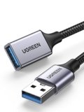 UGREEN Cavo Prolunga USB 3.0 Nylon Maschio A Femmina A Alluminio 5Gbps per Computer, Disco Rigido Esterno, Stampante, Mouse, Tastiera, Hub, Pendrive (0.5M)