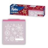 Ziploc Gallon Food Storage Bags, Grip ‘n Seal Technology for Easier Grip, Open, and Close, 19 Count, Holiday Designs
