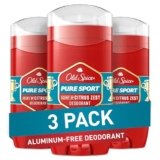 Old Spice Aluminum Free Deodorant for Men, 24/7 Odor Protection, 24/7 Freshness & Lasting Scent, Pure Sport with Citrus Zest Scent, 3.0 oz (Pack of 3)