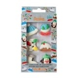 Decora, 0500443, Confezione da 6 Decorazioni White Christmas, In Zucchero