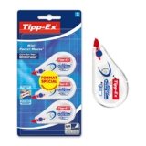 Tipp-Ex, Mini Pocket Mouse, Bianchetto a Nastro, Cancelleria Scuola e Ufficio, Correttori a Nastro 2+1, Confezione da 3 Unità