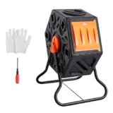 VEVOR Compostiera da Giardino Rotante 70 L Doppia Camera, Compostiera Girevole a 360° in PP Senza BPA Portata max. 20 kg per Compostaggio Rifiuti Organici di Cucina per Giardinaggio Cortile Esterno