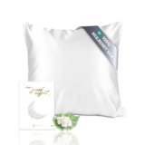 townssilk Federa seta cuscino,100% naturale seta di gelso 19momme,doppia faccia,benefica per capelli e pelle,ipoallergenica,cerniera nascosta,1 pz,40x40cm,Bianco