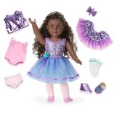 American Girl, Truly Me #127 Doll & Dance All Day Set, with Hazel Eyes, Curly Dark-Brown Hair, Very Deep Skin, Ages 6+