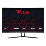 Itek monitor GGC – 27″ Curvo, 2560×1440 WQHD, HDR400, Pannello VA da 165 Hz, Risposta 1 ms, FreeSync, G-Sync, Adaptive Sync, 2xHDMI, 2x Display Port, Flicker Free