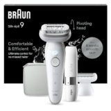 Braun Silk-épil 9 Depilatore Donna, Epilatore Elettrico Donna con Testina Flessibile per una Epilazione Semplice, Wet & Dry, Pelle Liscia a Lungo, con Testina per Rasoio Donna e Cappuccio Rifinitore