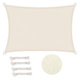 WOLTU Vela ombreggiante 4x5m in PES 160 g/m² Idrorepellente Tenda a Vela Parasole Rettangolare Protezione Solare Respirante Anti UV Giardino Esterni Crema