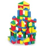 Melissa & Doug Wooden Building Blocks, 100-Piece Set of Sorting & Stacking Toys in 4 Colors and 9 Shapes, Classic Toddler Toys for Girls & Boys Ages 2+ – FSC Certified