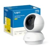 Tapo C200C Telecamera Wi-Fi Interno FHD, Videocamera sorveglianza, Visione Notturna, 360° Visuale, Audio Bidirezionale, Rilevamento di movimento e notifiche, Allarme Acustico e Luminoso Integrato