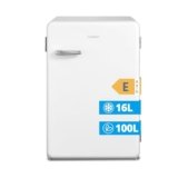 COMFEE’ RCD113WH2RT(E) Frigorifero Piccolo con Freezer, 116 Litri, Design Retrò, Frigo Monoporta, Temperatura Regolabile, Adatto a Camera, Ufficio e Hotel, Luce a LED, Silenzioso, Bianco