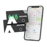 ATUVOS Air Tag Card Ricaricabile Wallet Tracker 1.6mm 2 Pezzo, Smart Tag compatibile con Apple Dov’è (solo iOS, Android non supportato), Bluetooth Localizzatore per Valigie, Portafoglio, Borse,Bagagli