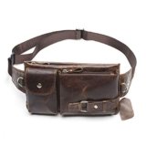 Xieben Marsupio Vintage In Pelle Marsupio Per Uomo Donna Da Viaggio Caccia Arrampicata Multifunzione Hip Bum Cintura Sottile Cellulare Custodia Portafoglio Marsupio Marrone