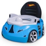 Hot Wheels Blue Race Car Potty Training Toilet, Race Car Potty Seat Includes Detachable Toddler Toilet Seat and Kids Potty, Ages 12 Months and Up