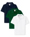 Gymboree,Boys,and Toddler Short Sleeve Polo Shirt,Navy/Green/White 3-Pack,5 Years