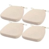 FIOVIP Cuscino per sedia con cinghie rimovibili, lavabile, doppio antiscivolo, alta elasticità(40X38X33CM(5CM),bianco,4 pezzi)