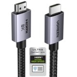 UGREEN Cavo HDMI 2.1 8K Cavo HDMI certificato 8K 60Hz 4K 240Hz Ultra Alta Velocità 48Gbps Alluminio eARC HDCP Dynamic HDR Dolby Atmos Compatibile con HDTV Monitor PS5 PS4 Xbox PC, 3M