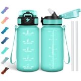Motswedi Borraccia Bambini, 500ml Senza BPA, Design della serratura a prova di perdite, Borraccia Motivazionale, Con marca temporale, per Scuola, Sport e Trekking