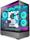 FOIFKIN F1 Case PC – Ventola preinstallata 5 PWM ARGB ATX Mid-Tower Gaming PC, vetro panoramico 270°, con Type-C (nero)