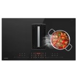 Klarstein – Piano a Induzione con Cappa Integrata, Efficienza Energetica A++, 750 m³/ora, 14 kW, 4 Zone di Cottura, Motore Silenzioso: 58 dB, Touch Control, Design Salvaspazio, Nero