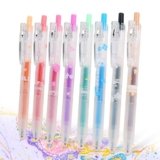 HANKU Glitter Pens, 8 Colors Glitter Gel Pens, 0.7mm Fine Tip Retractable Colored Sparkle Pens for Adults Journaling Coloring