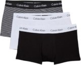 Calvin Klein Uomo Pantaloncini Boxer Vita Bassa Confezione da 3 Intimo, Multicolore (White/B&W Stripe/Black), M