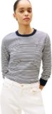 Tommy Hilfiger Co Jersey Stitch C-Nk LS Swt Ww0Ww44984, Maglione Pullover, Donna, Blu (Bretton Stripe Dark Night Navy), 3XL