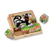 Melissa & Doug Farm Wooden Cube Puzzle with Storage Tray – 6-in-1 Animal Puzzle for Toddlers and Preschoolers – 16 Wooden Cubes – Farm Toy for Kids Ages 3+ – FSC Certified