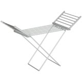 HOMCOM Stendino Elettrico Riscaldato con Ali, Stendibiancheria Pieghevole in Lega di Alluminio Salvaspazio, 144x53x91cm, Argento