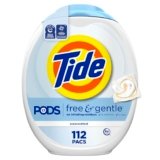 Tide PODS Free & Gentle Laundry Detergent Soap Pacs, 112 Count, Tide PODS Laundry Detergent