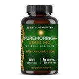 Moringa Oleifera Pura 2000mg 180 Compresse – Fonte Naturale di Vitamine, Minerali e Antiossidanti, Supporta le Naturali Difese dell’Organismo